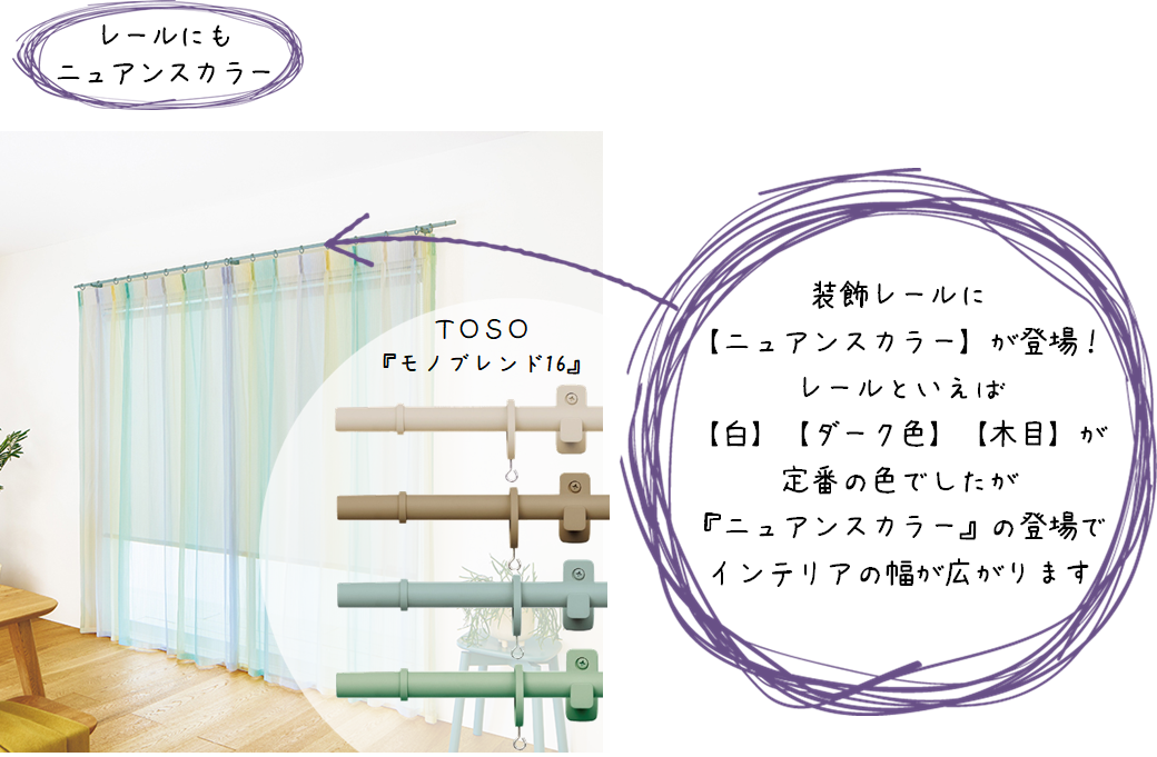 装飾レールに【ニュアンスカラー】が登場！！